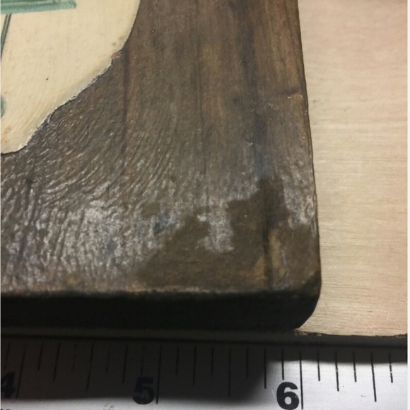 3/$32 VTG 70s Real Wood Wall Hanging Plaque/Holly Hobbie Girl Shabby Decoupage - Picture 7 of 8